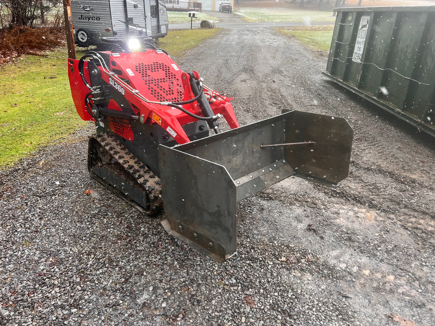 DIY mini skid steer snow pusher kit